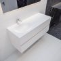 Mondiaz VICA Badkamermeubelset 120cm 2 lades wasbak Moon links 1 kraangat solid surface talc PC75341025 - Thumbnail 2