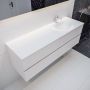 Mondiaz VICA Badkamermeubelset 150cm 4 lades wasbak Moon rechts 1 kraangat solid surface talc PC75341132 - Thumbnail 2
