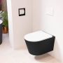 Mondiaz Wandcloset Lavie | Zonder spoelrand | Incl.Toiletzitting-Talc | Keramiek | Urban (zwart mat) - Thumbnail 1