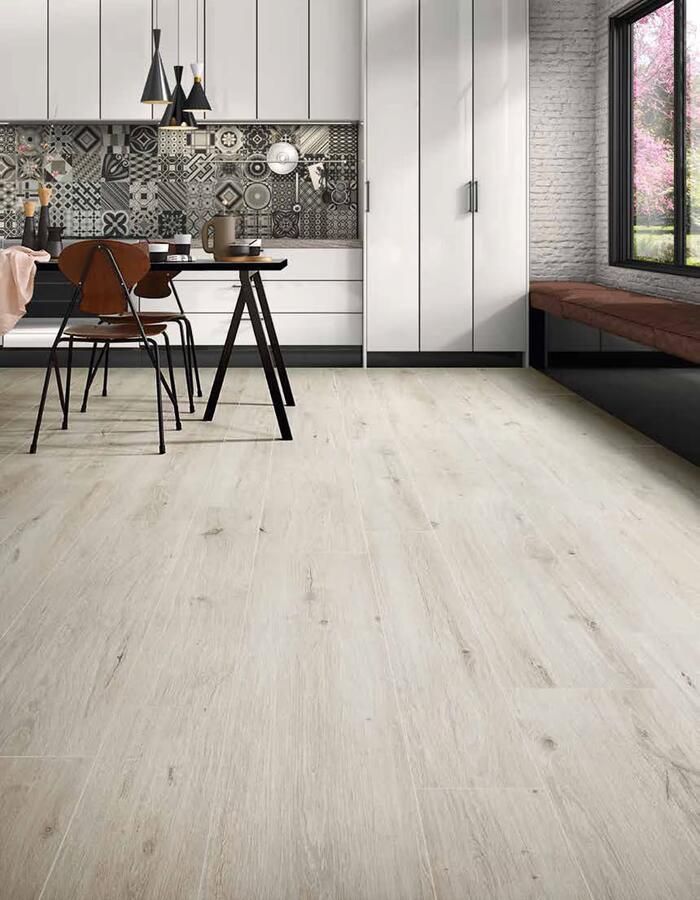 Novabell Eiche Alpin vloertegel hout look 26x160 cm eiken grijs mat