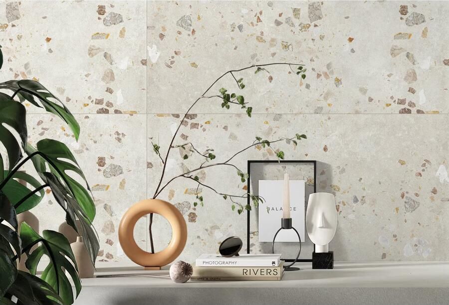 Pastorelli Yourself Vloertegel | 60x120 cm | Gerectificeerd | Terrazzo | Mat Ivoor - Foto 2