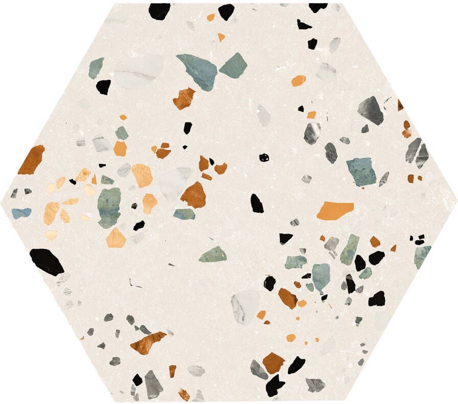 Prissmacer Cerámica Gobi Wandtegel | 20x24 cm | Terrazzo | Mat Creme