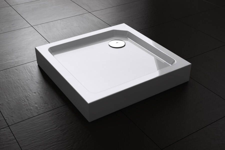 Douche Concurrent Douchebak Best Design Vierkant 90x90x14cm SMC Glans Wit met Verstelbare Potenset - Foto 3