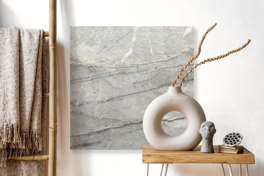 Rak Breccia Vloertegel | 60x60 cm | Gerectificeerd | Marmerlook | Mat Grijs - Foto 3