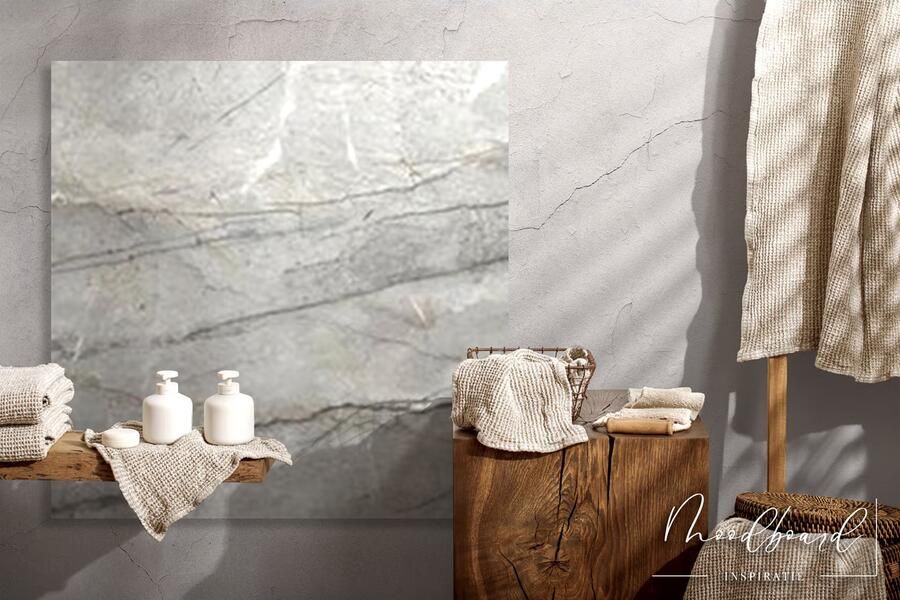 Rak Breccia Vloertegel | 60x60 cm | Gerectificeerd | Marmerlook | Mat Grijs - Foto 2