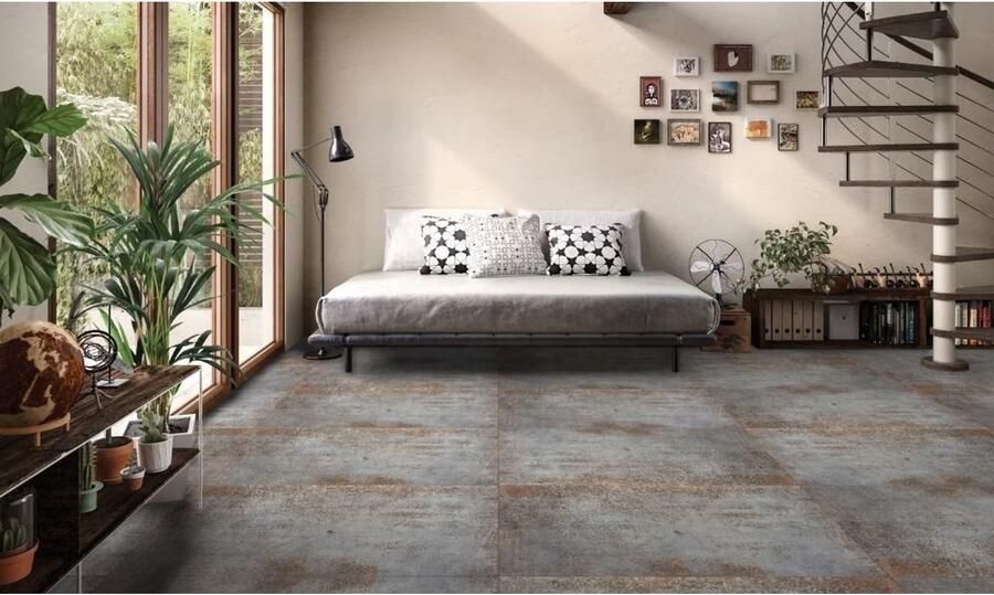 Rak Evoque Metal Vloertegel | 75x75 cm | Gerectificeerd | Metallook | Mat Grijs - Foto 3