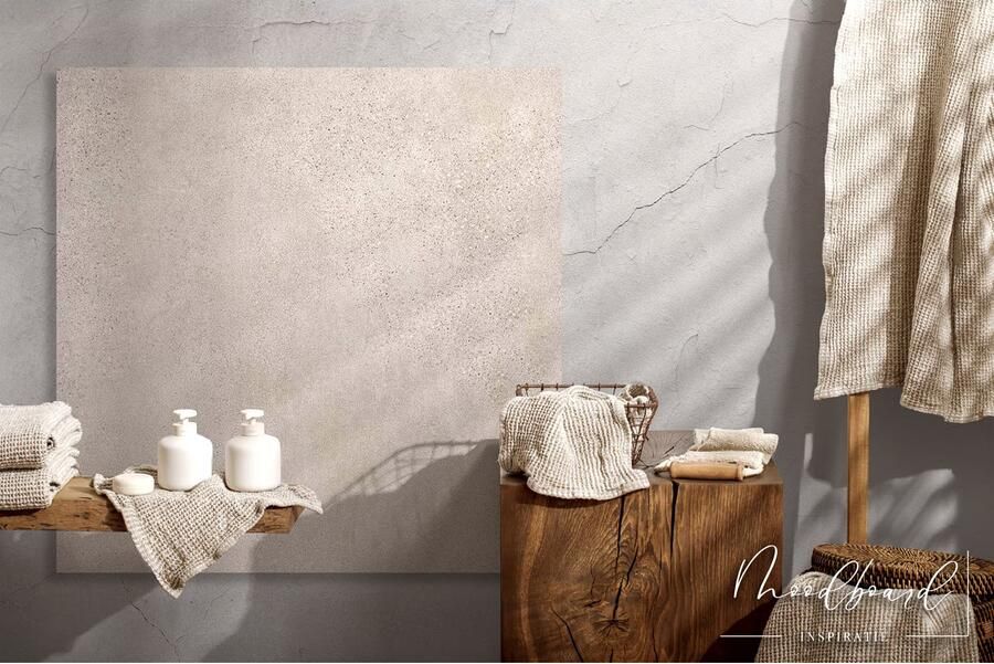 Rak Paleo Vloertegel | 80x80 cm | Gerectificeerd | Natuursteenlook | Mat Beige - Foto 2