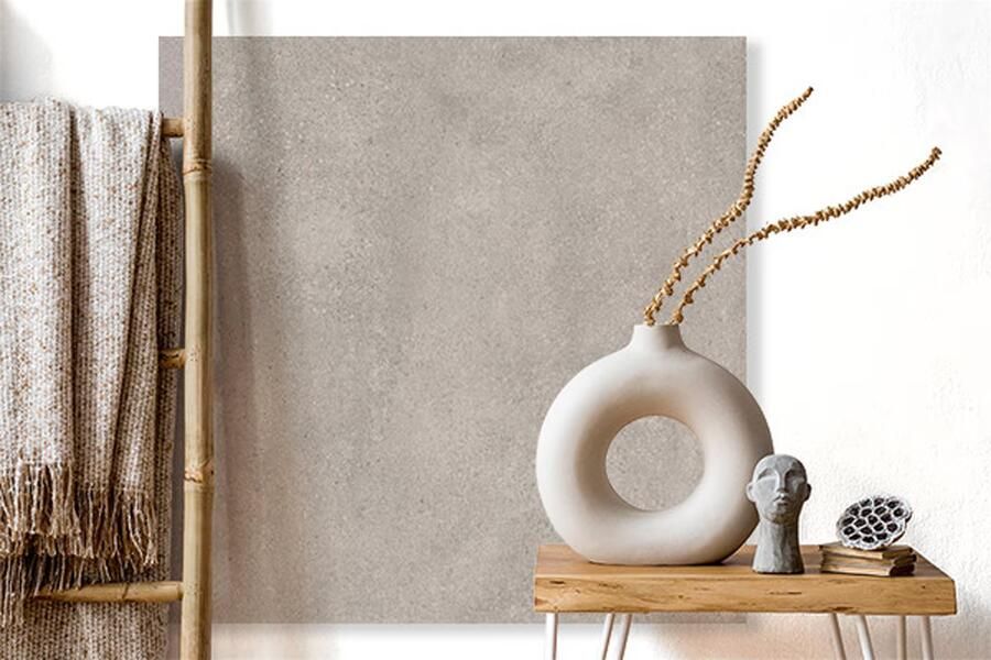 Rak Paleo Vloertegel | 80x80 cm | Gerectificeerd | Natuursteenlook | Mat Grijs - Foto 3