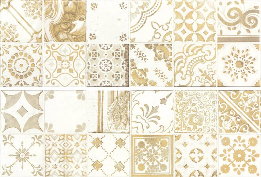 Rako Majolika Warve148 decortegel portugees 20x60 cm beige glans