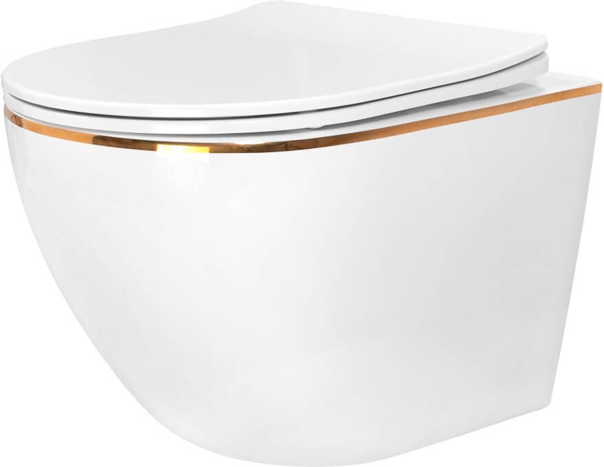 Creavit Wandcloset Smart WQ | Rimless | Met bidet | Warm koud water | Incl. Softclose toiletbril | Keramiek | Wit - Foto 1