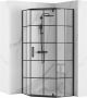 REA Douchecabine Hex | 90x90x195 cm | 1 Draaideur | Helder glas | Zwart mat - Thumbnail 1