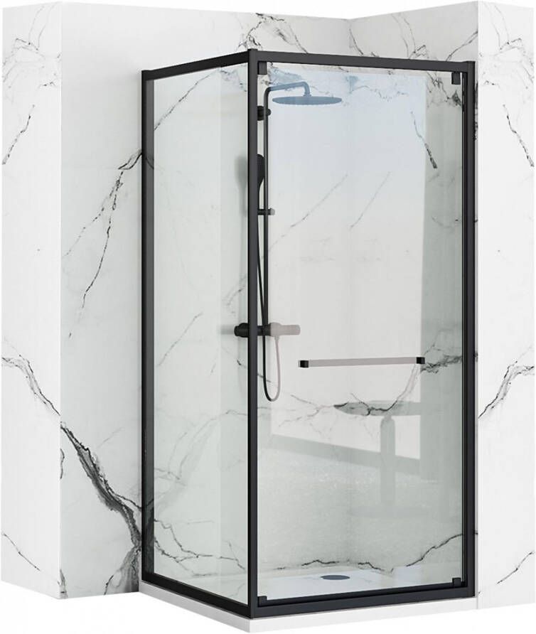 REA Douchecabine Space | 80x100x195 cm | 1 Draaideur | Helder glas | Goud
