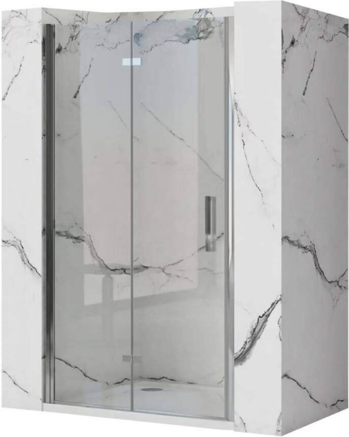 REA Douchedeur Moiler | 90x190 cm | Nisdeur t.b.v. Molier Zijwand | Helder glas | Chroom