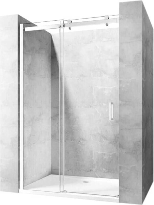 REA Douchedeur Nixon | 120 x 190 cm 8 mm | Met schuifdeur links | Helder glas | Chroom beslag