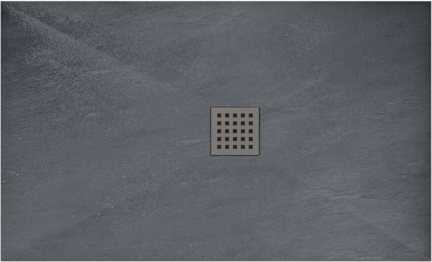 REA Douchebak Grey rock | 80x120x3.5 cm | Incl.Afvoersifon | Acryl | Rechthoek | Grijs mat