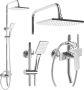 REA Regendouche set Maximus | Opbouw | 28x18 cm | Mengkraan | 2-weg | Incl.Handdouche | Chroom - Thumbnail 1