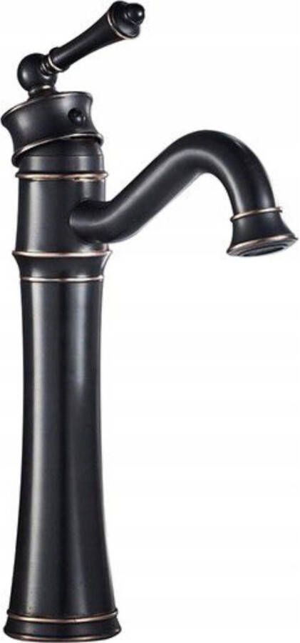 REA Wastafelkraan Vintage | Opbouw | Mengkraan | Hoog model | 1-hendel | Zwart mat