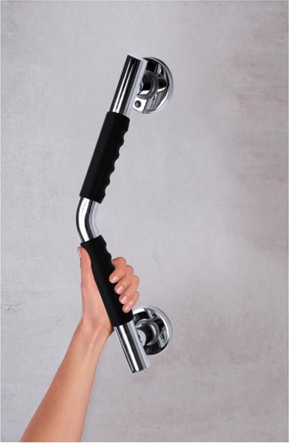 Ridder Ken hoekbadgreep met softgrip 43 cm chroom zwart - Foto 2