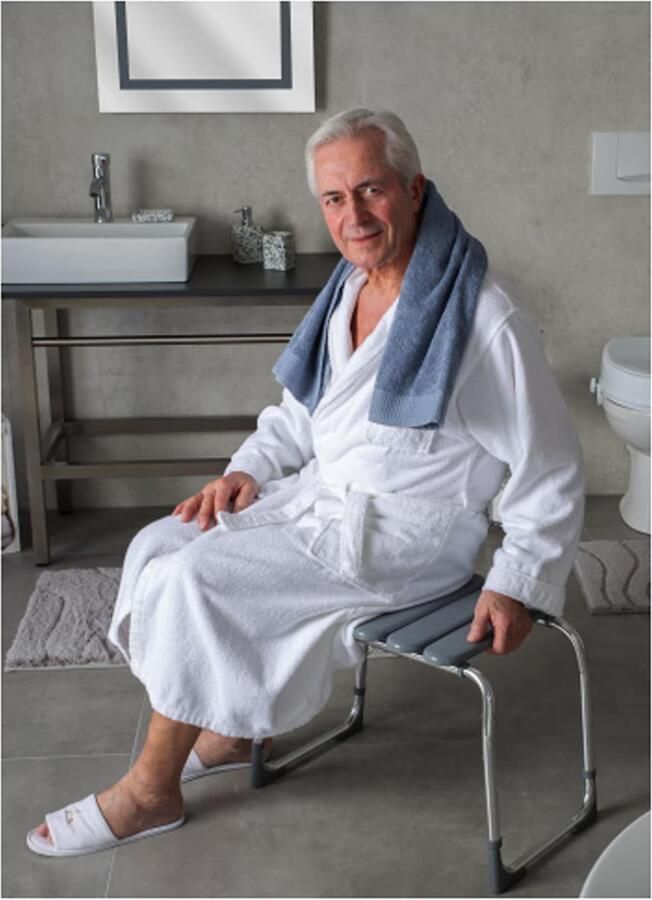 Ridder Pro badkamerkruk verstelbaar grijs - Foto 3