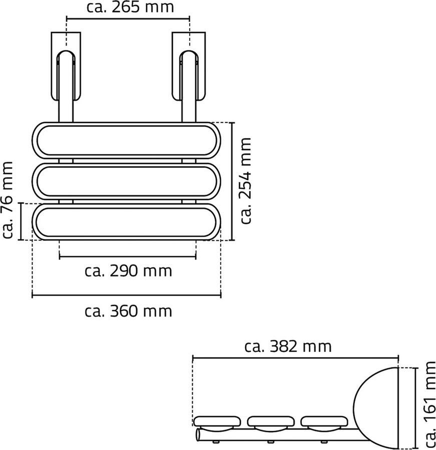 Ridder Pro douchezitje opklapbaar grijs