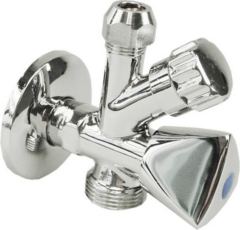 Riko Combinatie kraantje 1 2 x 3 4 x 10mm chroom 33.3622 - Foto 3