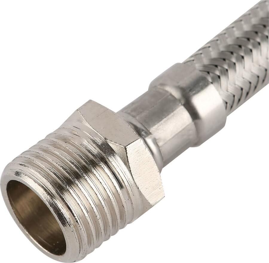 Riko Flexibele aansluitslang Kiwa 1 2" bu x 15mm 30 cm RVS