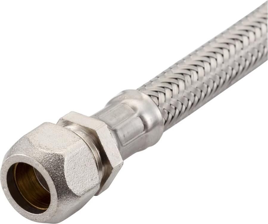 Riko Flexibele aansluitslang 12mm knel x 15mm knel 30 cm RVS