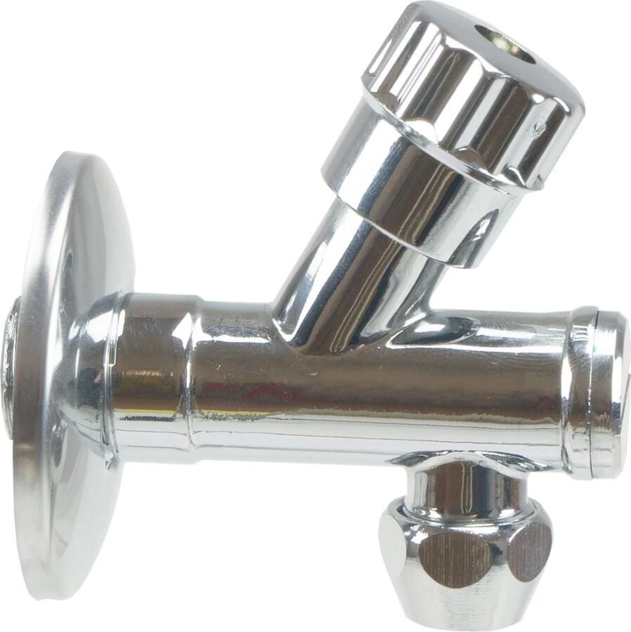 Riko luxor hoekstopkraan met filter 1 2" x 3 8" of knel 10 mm chroom - Foto 2