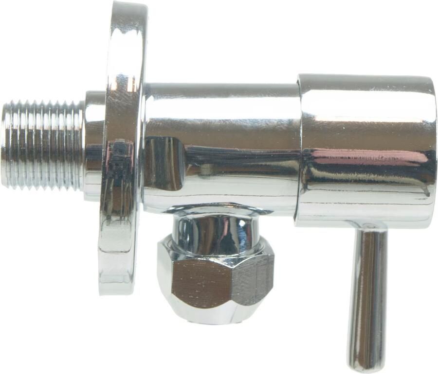 Riko Minimo design hoekstopkraan met aansluit set 3 8" bu x 10 mm chroom - Foto 2