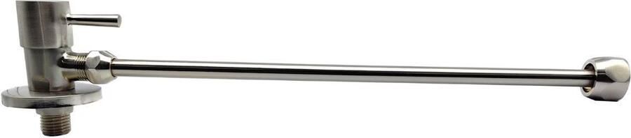 Riko Minimo design hoekstopkraan met aansluit set 3 8" bu x 10 mm Geborsteld staal - Foto 3