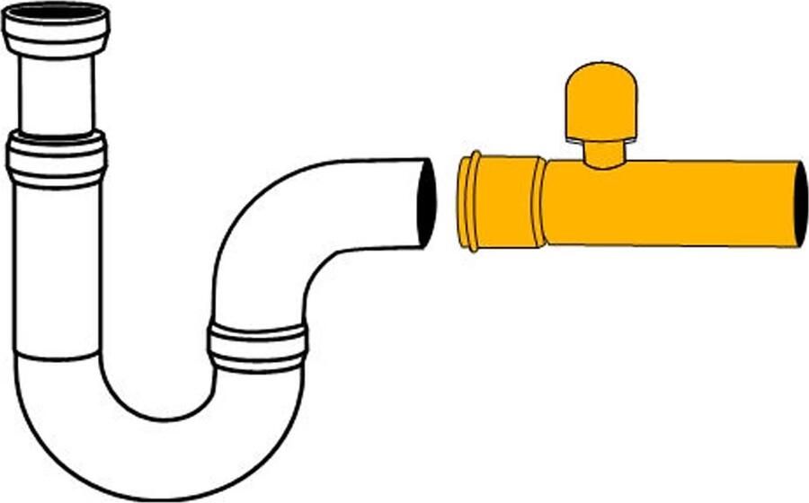 Wiesbaden Chroom muurbuis recht met beluchter 32 mm