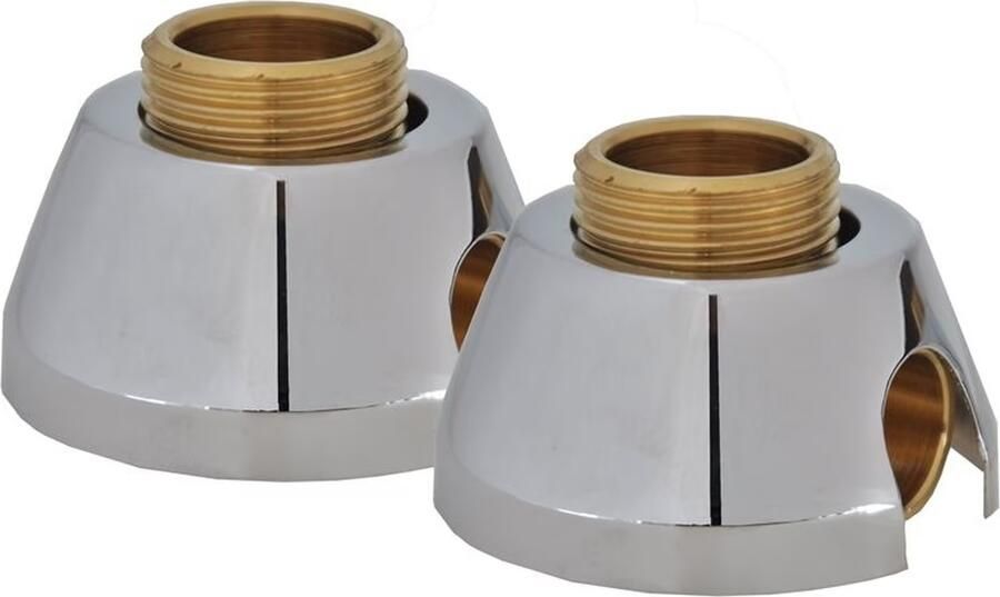 Riko Set soldeer muurplaatkoppeling met roset 3 4x15mm messing 69.3552