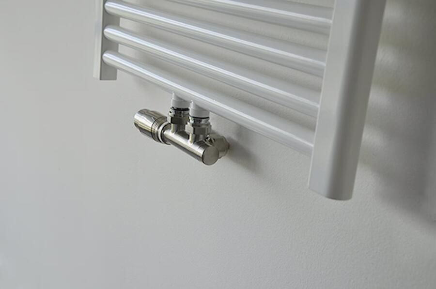 Wiesbaden Onderblok Radiatoraansluitset 16x2 0 +15 Knel Haaks Links Aansluiting Geborsteld Staal (RVS Look) - Foto 2