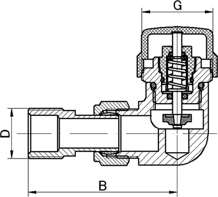 Riko radiator thermostaat aansluitset haaks-links zwart mat