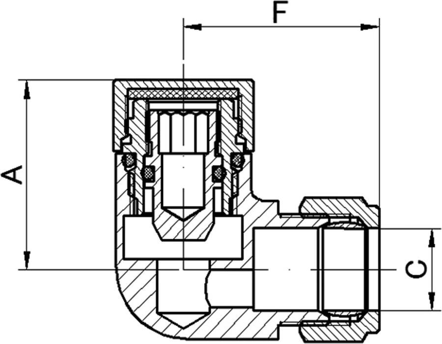 Riko radiator thermostaat aansluitset haaks-links zwart mat - Foto 2