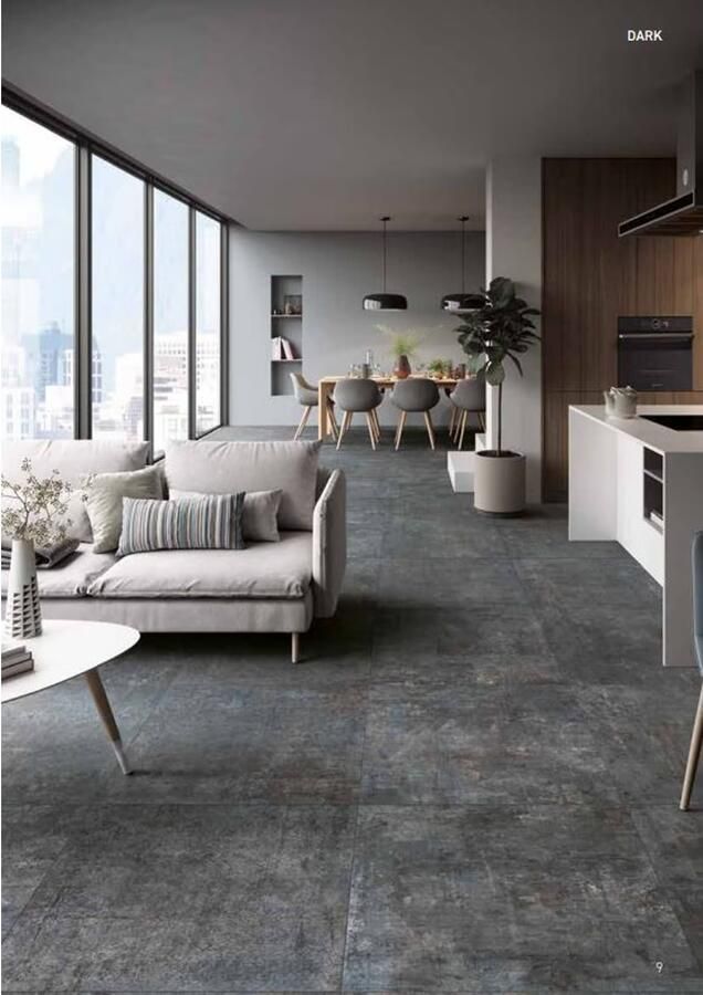 Rondine Murales Vloertegel | 100x100 cm | Gerectificeerd | Natuursteenlook | Mat Antraciet