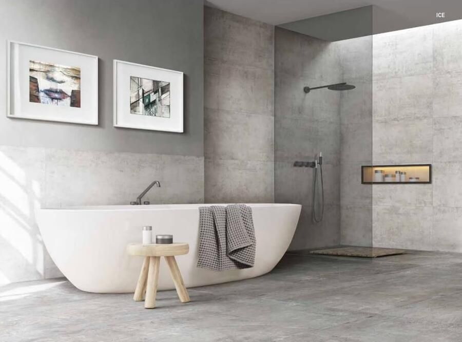 Rondine Murales Vloertegel | 100x100 cm | Gerectificeerd | Natuursteenlook | Mat Wit