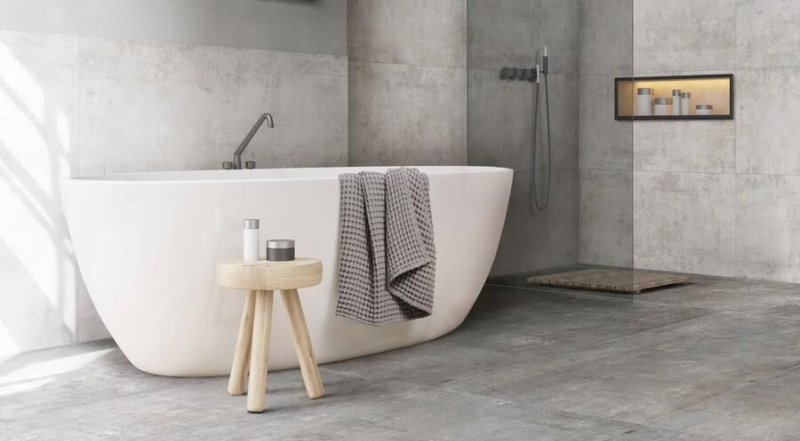 Rondine Murales Vloertegel | 40x80 cm | Gerectificeerd | Betonlook | Mat Wit - Foto 2