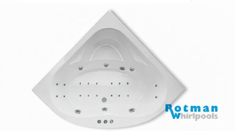 Rotman Whirlpool bad Alfa | 145x145 cm | Acryl | Pneumatisch | Combisysteem | Wit