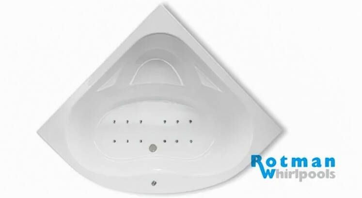 Rotman Whirlpool bad Alfa | 145x145 cm | Acryl | Elektronisch | Luchtsysteem | Wit