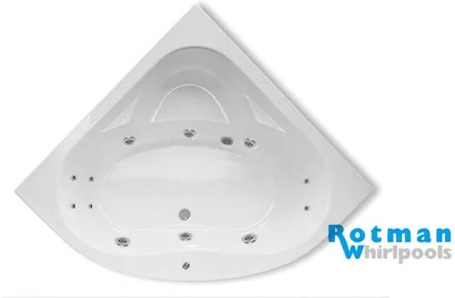 Rotman Whirlpool bad Alfa | 145x145 cm | Acryl | Elektronisch | Waterjetsysteem | Wit