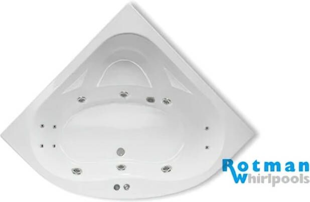 Rotman Whirlpool bad Alfa | 145x145 cm | Acryl | Pneumatisch | Waterjetsysteem | Wit
