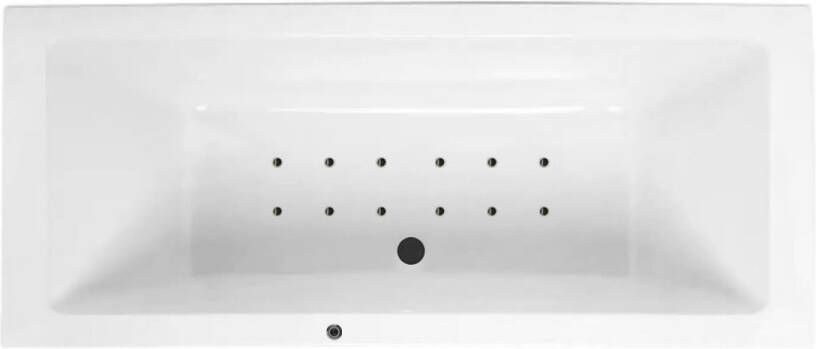 Rotman Whirlpool bad Plan | 180x80 cm | Acryl | Elektronisch | Luchtsysteem | Wit