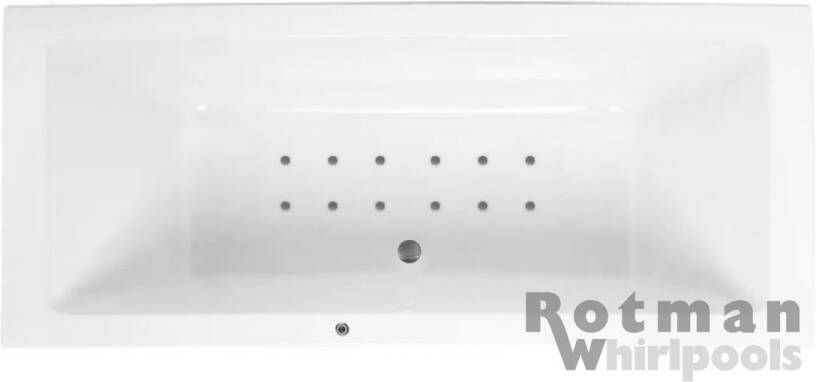 Rotman Whirlpool bad Plan | 170x75 cm | Acryl | Elektronisch | Luchtsysteem | Wit
