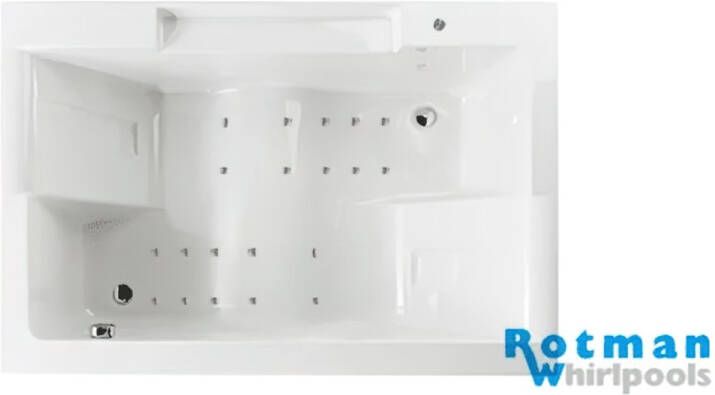 Rotman Whirlpool bad Twospace | 180x120 cm | Acryl | Elektronisch | Luchtsysteem | Wit