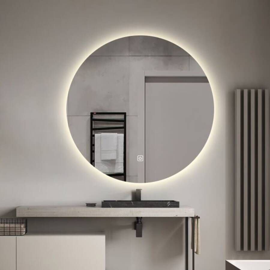 SaniClear Badkamerspiegel Circle | 100 cm | Rond | Indirecte LED verlichting | Touch button | Met verwarming