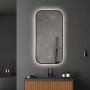 SaniClear Badkamerspiegel Denver | 50x100 cm | Indirecte verlichting | Touch button | Met spiegelverwarming | Zwart frame - Thumbnail 1