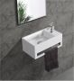 SaniClear Bali fontein rechts 36x22 cm solid surface wit mat - Thumbnail 1