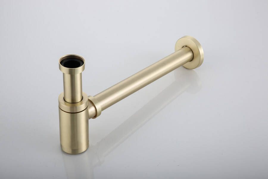 SaniClear Design Sifon Brass | 5 4" | Compact | Messing | Rond | Geborsteld messing