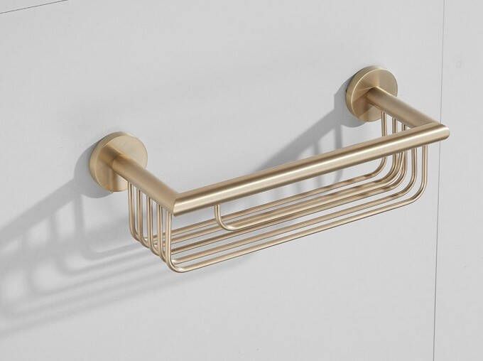 SaniClear Flaconhouder Brass | Wandmontage | 25x9x13 cm | Messing | Rechthoek | Goud geborsteld